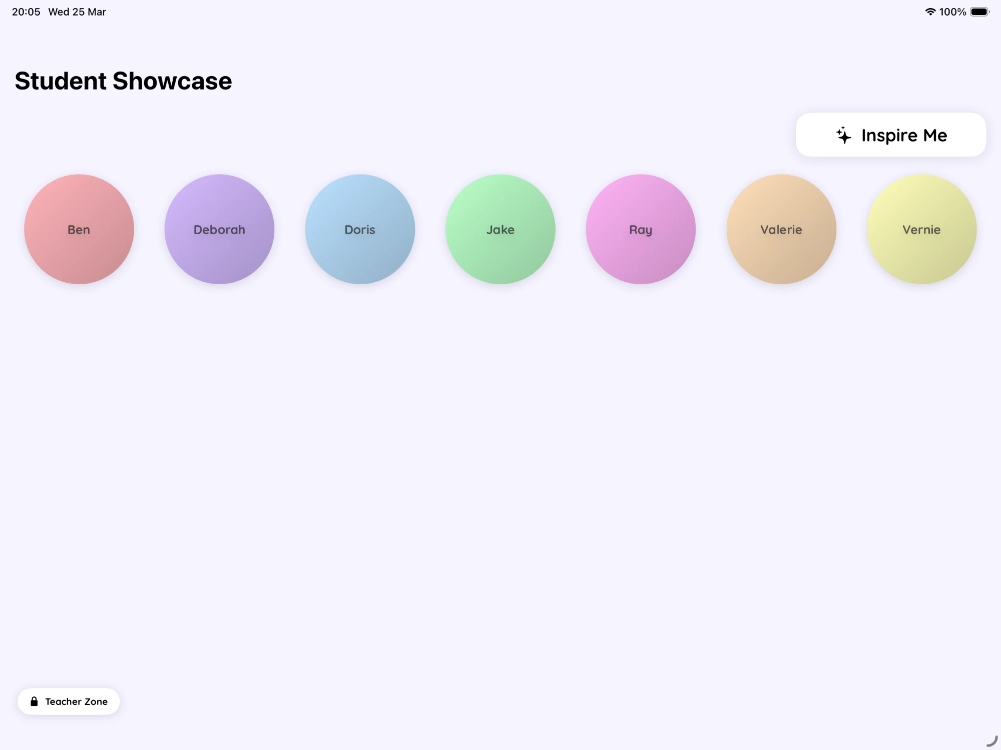 Student Showcase screenshot